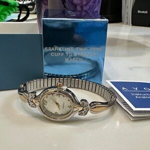 Avon Elegant Silver and Gold Watch (battery is not included)